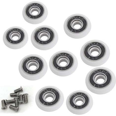 Satz mit 8 Ersatzrollen für Duschabtrennungen mit einem Durchmesser von 19 mm