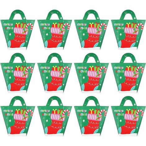 lot de 12 boîtes d'emballage pour bonbons de Noël (couleurs assorties)-16x13.5cm (1/3)