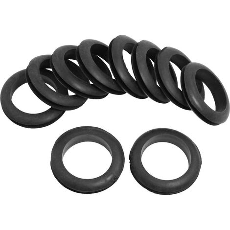 10pcs Passe Fils Œillet en Caoutchou Joint Passe-Câble Bagues Anneaux d'étanchéité Rondelle protection Fil Noir 40 mm de Diamètre Intérieur Double Face (1/5)