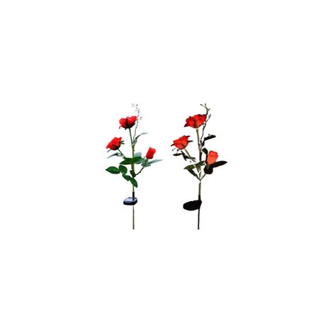 Solar-Gartenleuchten für den Außenbereich mit 3 roten Rosen (2 Stück) (1/5)