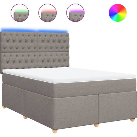 Maison Exclusive - Cama box spring con colchón tela gris taupe 16 (1/5)