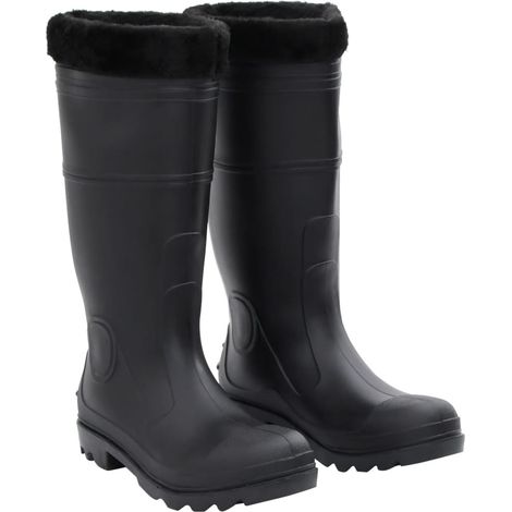 vidaXL Gummistiefel mit Herausnehmbarem Innenfutter Schwarz Gr. 42 PVC (1/5)
