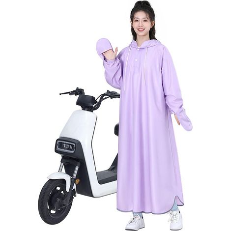 Imperméable, imperméable pour vélo électrique, imperméable pour moto, imperméable et réutilisable pour vélo électrique, poncho de pluie d'extérieur avec bord amovible, 4XL (160-170 cm) (1/5)