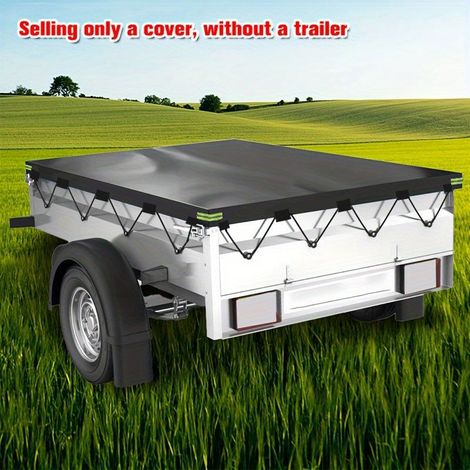 EASYCOMFORT Bâche de remorque en PVC renforcé 214 x 122 x 13 cm avec corde - Bâche de protection plate pour remorque (1/5)
