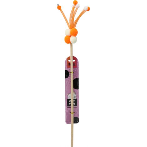 Bubu Pets  Giocattolo per gatti  Canna da pesca in legno con palla a bolle 38-54 cm - Canna da pesca in legno con palla a bolle 38-54 cm (1/3)