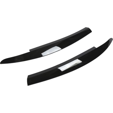 ensemble de pièces de baguettes de protection pour phares de voiture, noires brillantes, légères, en ABS pour l'extérieur. (1/5)