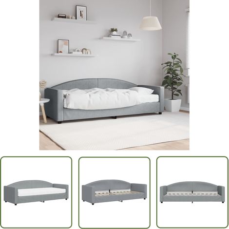 vidaXL Tagesbett mit Matratze Hellgrau 80x200 cm Stoff (1/5)