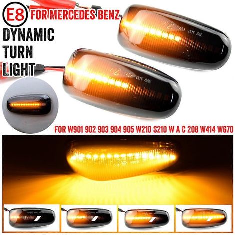 1 paire de feux de position LED de voiture clignotants allumés pour Mercedes Benz W210 W202 CLK W208 entreprises Slovenské lodenice komárno R170 W638 clignotant allumé (1/5)