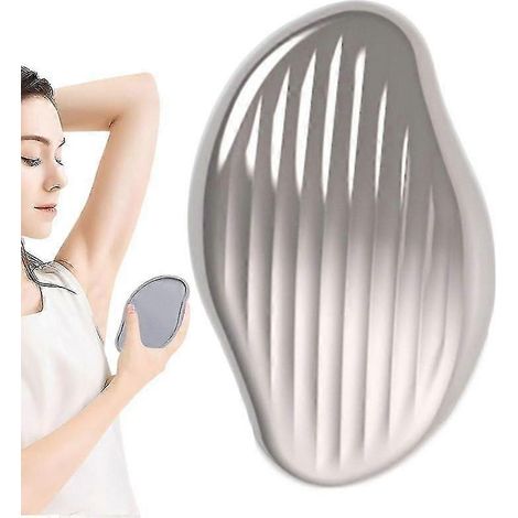 (Bleu métallisé) Épilateur en cristal réutilisable, éponge magique pour le dos, les bras et les jambes, portable, doux et lavable (1/5)