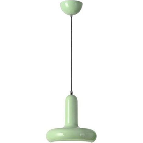 Suspension industrielle en métal, lampe suspendue de plafond 20 cm avec douille E27, luminaire vintage pour cuisine, salle à manger ou loft (Vert) (1/5)