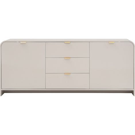 Buffet avec 2 portes et 3 tiroirs - Beige et doré - ORALINO (1/4)