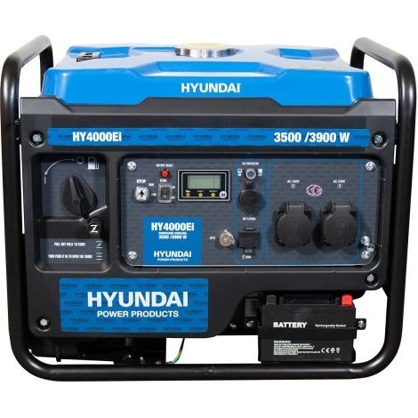 Hyundai – Groupe électrogène Inverter 3900W essence monophasé – Démarrage électrique – Technologie stable pour équipements électroniques – Faible niveau sonore