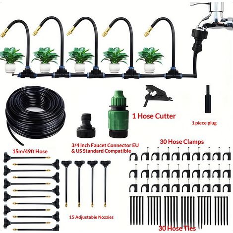 Arroseur Automatique à Buse Rotative Ajustable en Cuivre - Pulvérisation en Brouillard pour Irrigation, Humidification et Refroidissement - Raccord Rapide pour Arrosage de Jardin