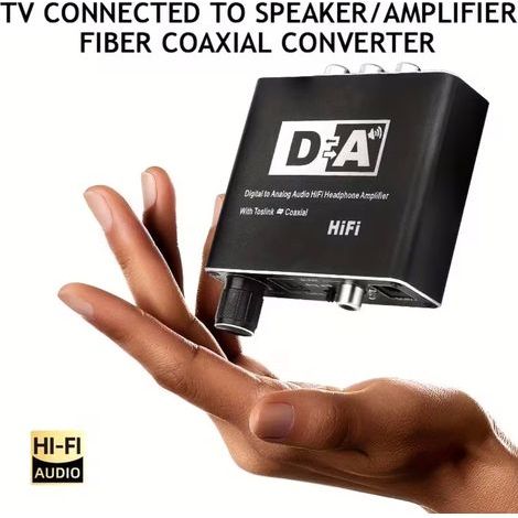 Convertisseur audio numérique vers analogique, adaptateur coaxial stéréo RCA 3,5 mm, transformation Toslink optique en RCA analogique (1/5)