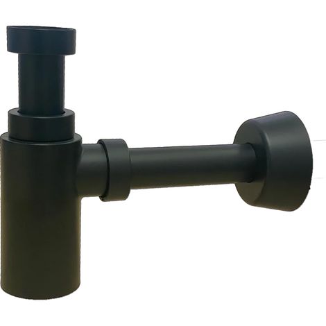 TECNOAGUA Sifón botella redondo de plástico negro 1 1/4-32 T 310RB58095