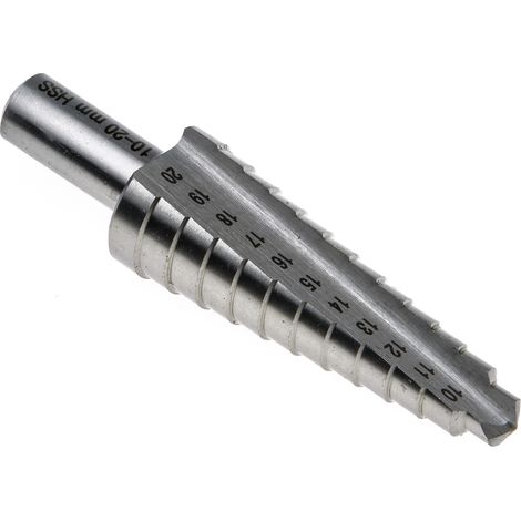 Foret étagé RS PRO 10mm 20mm, HSS ( Prix pour 1 )