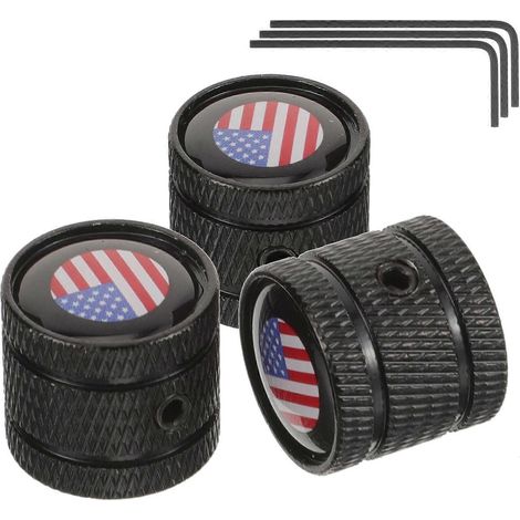Lot de 3 boutons de volume et de tonalité pour guitare électrique, motif drapeau national-1.7x1.6cm-Black (1/4)