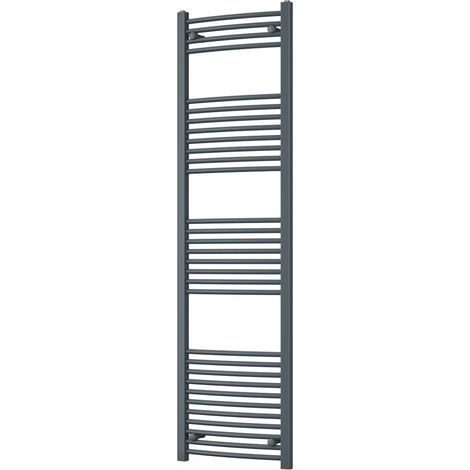 Zennor - Anthracite Heated Towel Rail - H1800mm x W500mm - Curved (1/3)