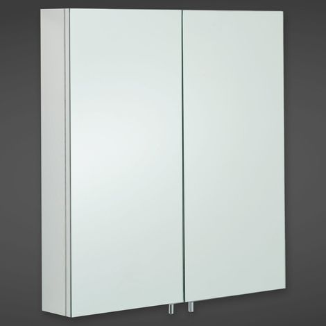 RAK Delta Mirrored Bathroom Cabinet 600mm H x 670mm W - Stainless Steel (1/4)