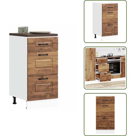 Küchenunterschrank Kalmar Altholz-Optik Holzwerkstoff - Küchenunterschrank - Küchenunterschränke - Spülenunterschrank - Unterschrank Für Küche (1/5)