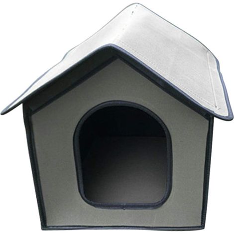 Maison d'extérieur pour animaux de compagnie, abri pour chat d'extérieur, tente imperméable pour chat, gris moyen (1/5)