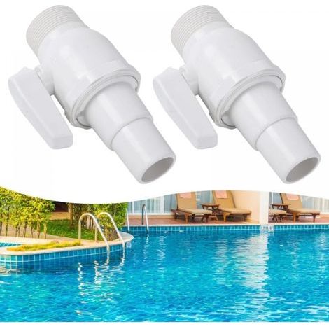 Pool-Absperrventil, 2-teiliges Pool-Absperrventil, Poolventil, Poolzubehör, Schlauchadapter, Absperrventil für Schwimmbäder, für Poolfilter (1/5)