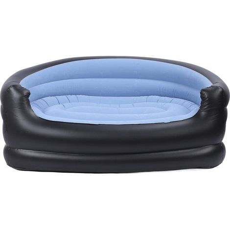 Inflatable PVC Chair, Waterproof, Comfortable, Portable, Inflatable Sofa, Brown (Blue) (1/5)