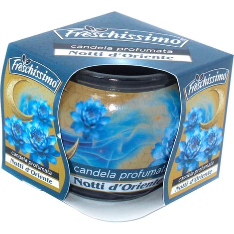 TrAdE Shop Traesio - Set 2pz Candela Profumata Alle Notti D'oriente Vasetto Vetro Decorato Ambienti 85gr 473861 -