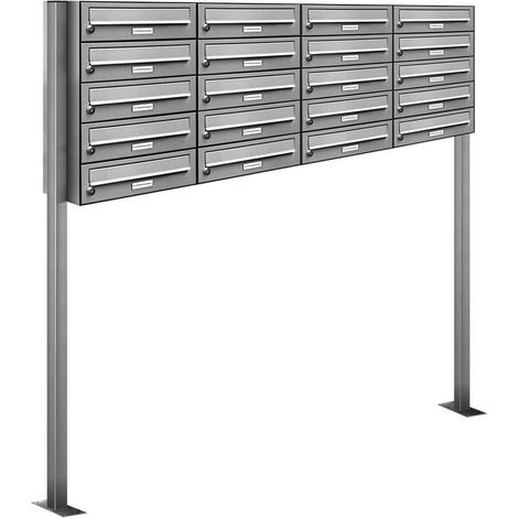 20er V2A Edelstahl Standbriefkasten Anlage Freistehend (1/5)
