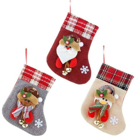pairs of Christmas stockings, personalized Christmas stockings, hanging Christmas stockings, Christmas tree decorations, 4 sizes, bell style. (1/5)