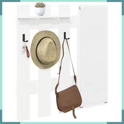 Porte-manteau mural - 874507 - Blanc - Bois d'ingénierie - 100 x 10 x 100 cm (1/5)