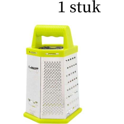 6-seitige, multifunktionale Gemüsereibe aus Edelstahl mit ergonomischem ABS-Griff für Julienne-Scheiben und Käse (1/5)