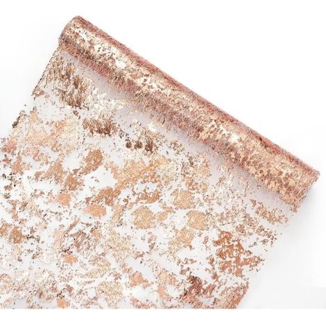 Chemin de Table - Rose Gold - 11x108 pouces - Tulle et Aluminium - Élégance Chic - Intérieur (1/4)