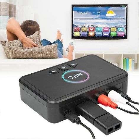 Récepteur NFC Bluetooth 5.0, adaptateur audio stéréo auxiliaire sans fil pour casque de voiture, compatible avec les anciens haut-parleurs. (1/4)