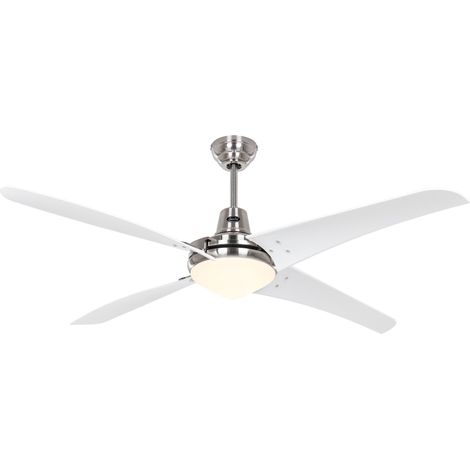 Ceiling Fan Mirage Chrome-White with Light & Remote