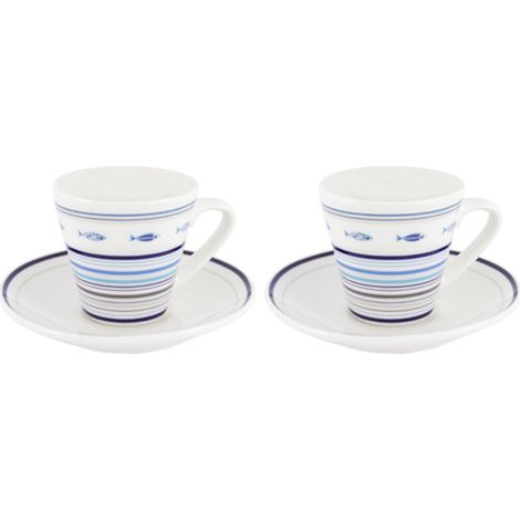 Duo de tasses à expresso rose des vents (1/2)