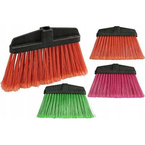 Balai de jardin magique de 24 cm sans manche, longs poils synthétiques épais, mélange de couleurs