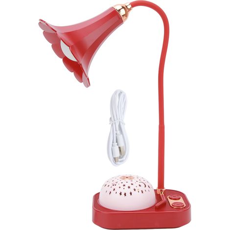 Lampe de bureau tactile LED avec projecteur phonographe, port de charge USB, éclairage réglable, design vintage, pour bureau et lecture. (1/5)