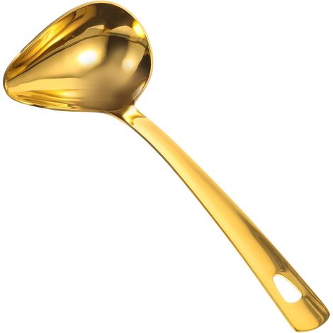 Louche sauce inox 304 bec verseur finition dorée, ustensile service huile/sauce maison ou restauration