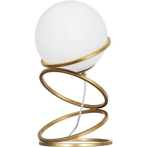 Lampada da tavolo minimalista lume in metallo bronzo con una sfera in vetro per camera da letto G9 (1/5)