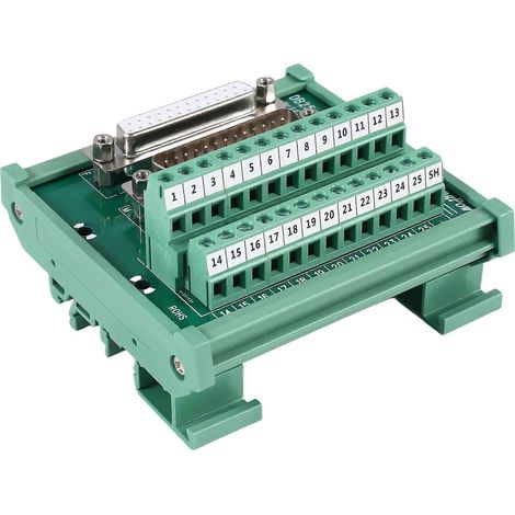 Carte de répartition des connecteurs mâle/femelle pour module d'interface de montage sur rail DIN DB25 (1/5)