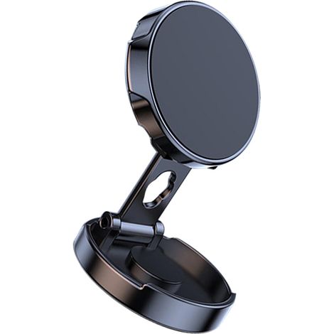 Support téléphonique voiture aimanté pliable 360° rotation support tableau de bord noir (1/5)