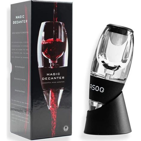 ASOG Décanteur Aérateur à Vin avec Support - Aérateur de Vin de Qualité Supérieure avec Filtres pour Les Amateurs de Vin Rouge a22 (1/4)