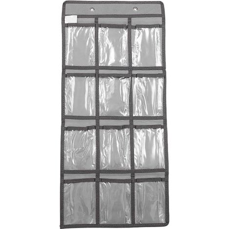 Organisateur de téléphone portable scolaire, pochettes de rangement pour chaussures et placard, poches transparentes, fixation murale (1 pièce). (1/5)
