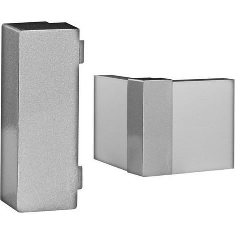 Klick Außenecke für Sockelleisten / Fußleisten 60 x 15 mm (Aluminium silber eloxiert) Klicksystem