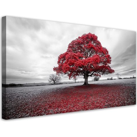 Tableau déco Paysage d'arbres rouges 100x50 (1/5)