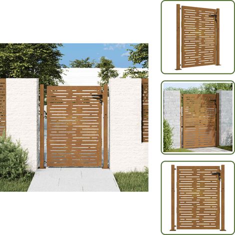 Cancello in acciaio - vidaXL Cancello da giardino 100x125 cm in acciaio Corten design quadrato - Cancello resistente