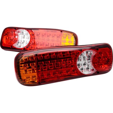 Feu arrière LED 12V 46LED – Lot de 2 pièces étanches – Éclairage haute performance pour remorque et camion – Résistant aux chocs
