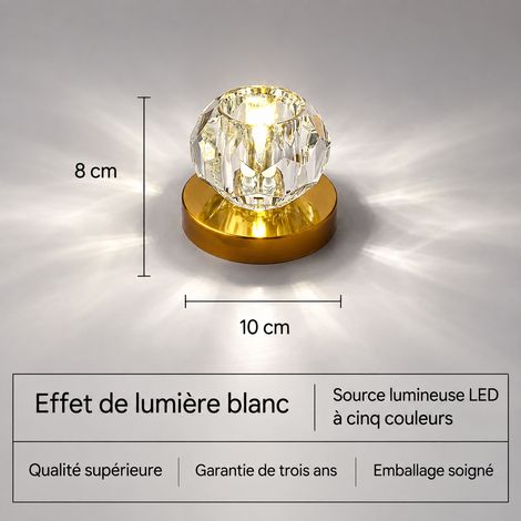 Spot plafonnier LED cristal 10 cm couleur cuivre 5 W lumière blanche encastré 15 × 15 × 13 cm 600 g – Livraison gratuite (1/5)