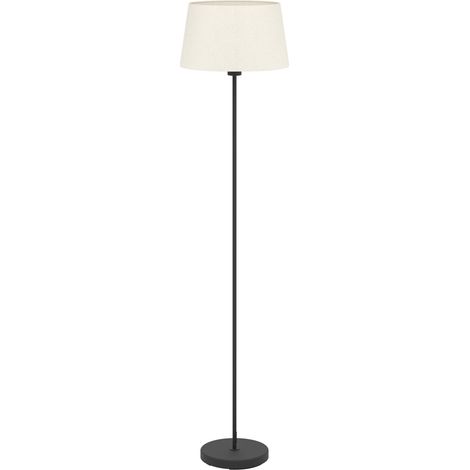 Lampadaire, luminaire sur pied avec abat-jour textile, lampe de (1/4)